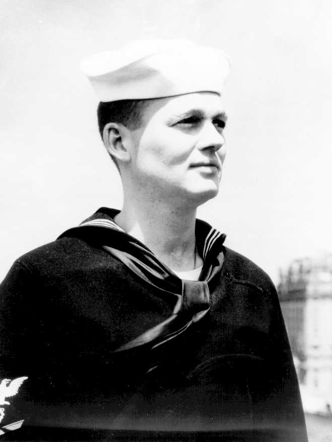 John Cullen in dress blues uniform sometime after his run-in with the Nazi landing party. (U.S. Coast Guard) John Cullen in dress blues uniform sometime after his run-in with the Nazi landing party. (U.S. Coast Guard)